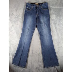 Original Threads Womens Dark Wash Speckled Paint Splatter Flare‎ Jeans Size 5/6